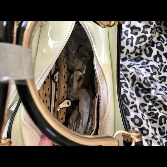 Patent Embossed Rhinestone Handbag - Picture 6 of 8